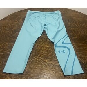 Under Armour HeatGear Compression Capris Womens XL Aqua Blue NWT